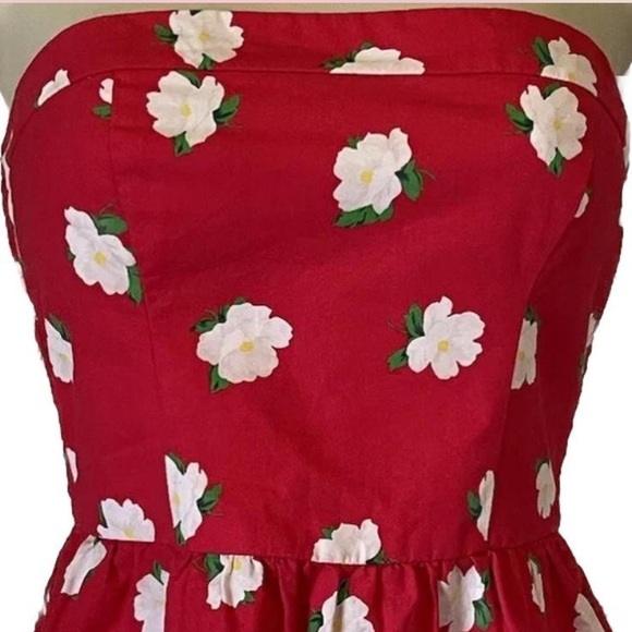 Vintage red floral strapless top small - Picture 6 of 6